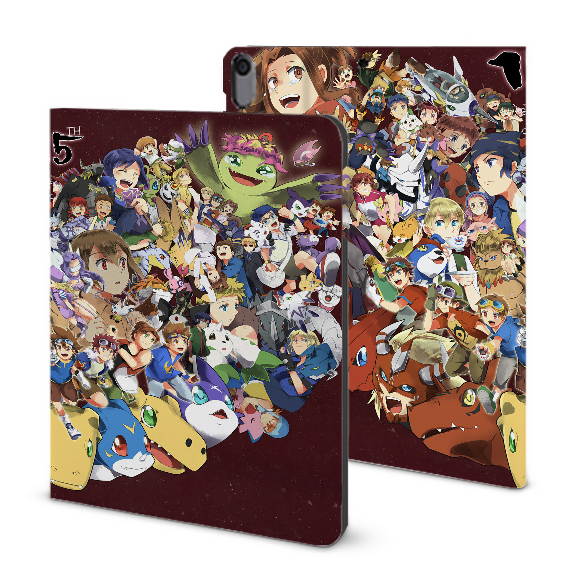 （画像用） Digimon デジタルモンスター/デジモン IPad ケース ブック型 PUレザー TPU 耐衝撃 軽量 薄型 ペン収納なし 全面保護 IPad 各モデル対応